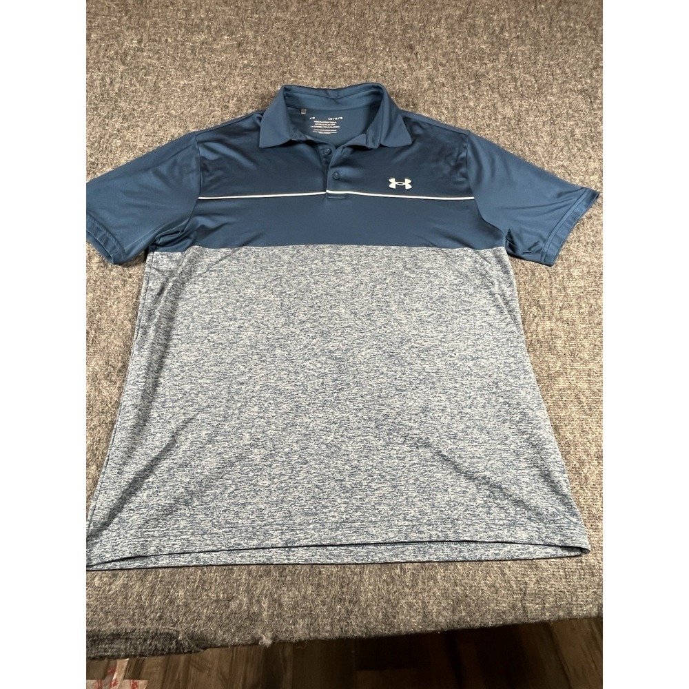 Under Armour Polo Men's Size Large Golf 2.0 Playoff Fashion Victory Blue Stretch
